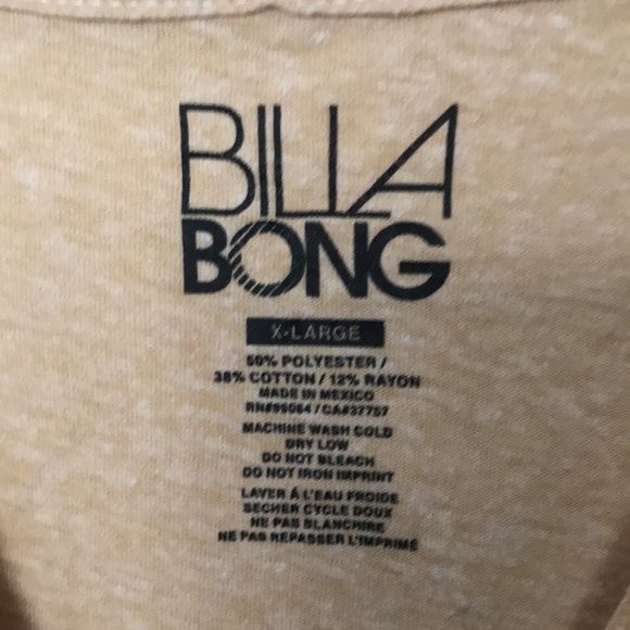 🏄🏼♂️BILLABONG T-SHIRT SIZE XL PALE YELLOW EXCELLENT COND. NEW WITHOUT TAGS - Picture 3 of 4